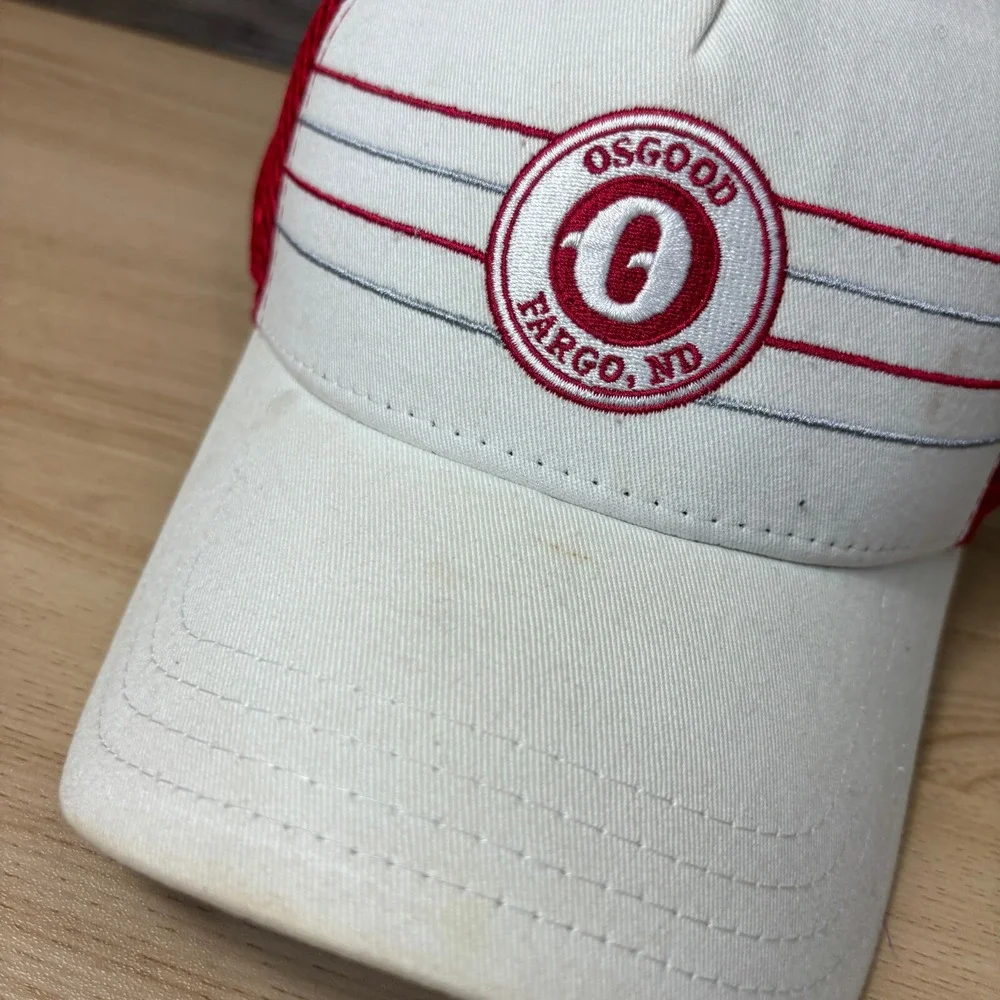 Osgood Hat Cap Strap Back Red White Fargo North Dakota One Size‎ Adjustable
